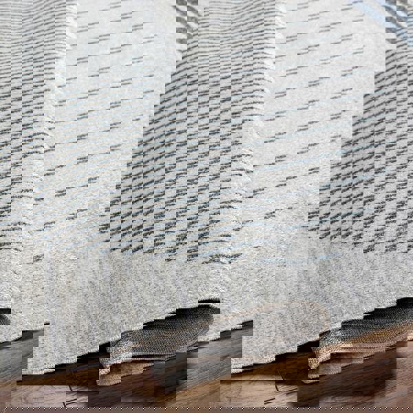 Livabliss Lillian-Washable Blue Grey Geometric Rug