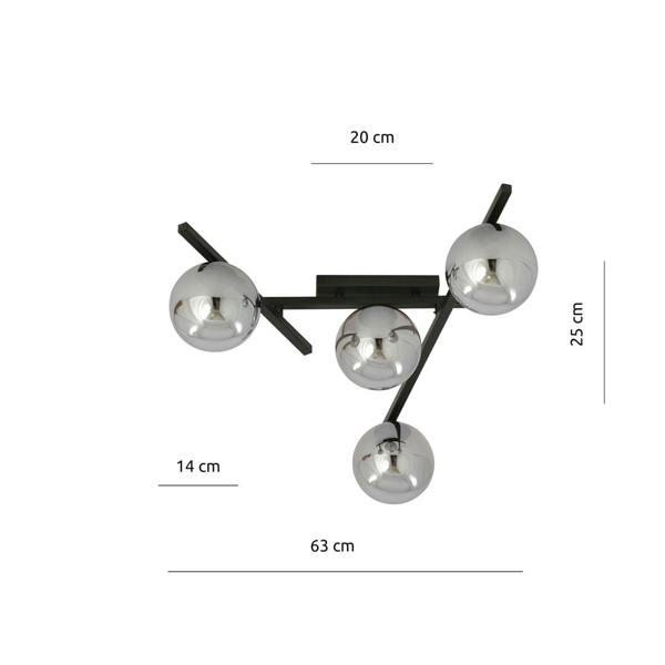 Emibig SMART Ceiling lamp  4 x E14 Black with Graphite Shade