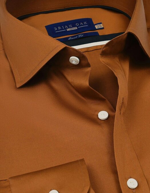 Men's Light Brown Satin Dress Shirt