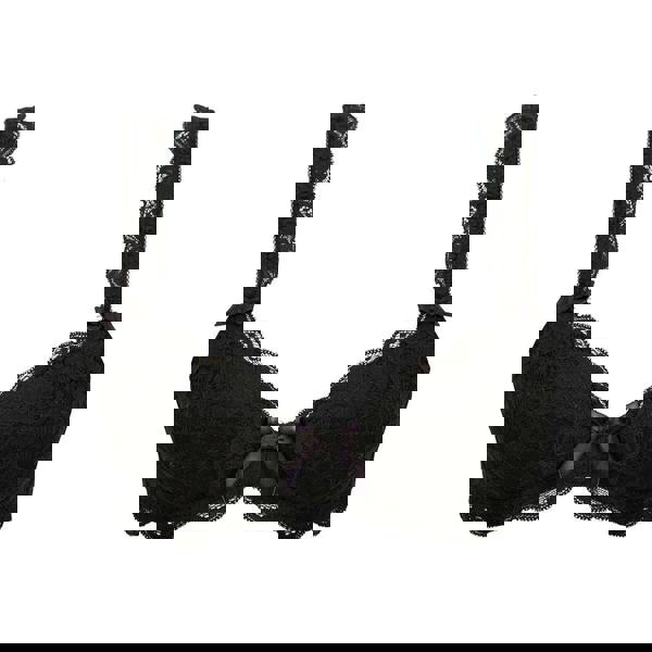 Lulu Stretch Lace Underwired Bra  - black