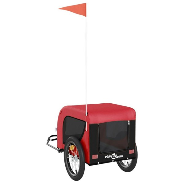 Berkfield Dog Bike Trailer Red and Black Oxford Fabric and Iron