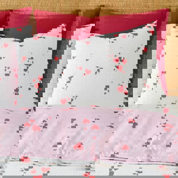 Catherine Lansfield Seersucker Heart Duvet Cover Set