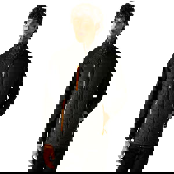 Regatta Mens Full Zip Padded Jacket - Black/Orange Pop - 