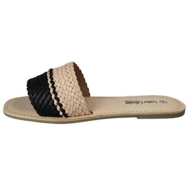 Leather Collection Ladies Leather Collection Casual Open Toe Summer Mule