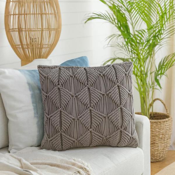 Wyld Haus Set of 2 Rochefort Grey  Handwoven Cushion Covers