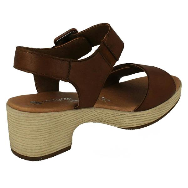 Rieker Ladies Remonte Adjustable Sandals With A 5 cm Block Heel D0N52