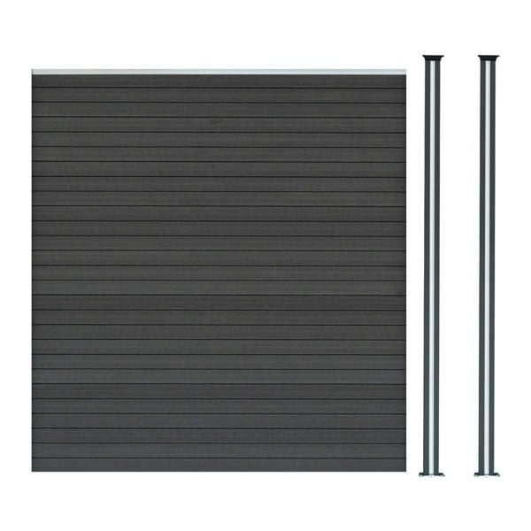 Monstershop Composite Fence Panel & LED Posts x 2 - Grey