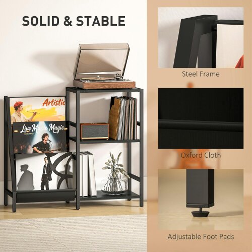 Wyld Haus Tapalo Wooden Black 3 Tier Stand Side Table