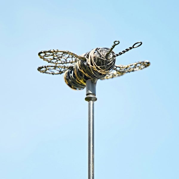 Paper High Recycled Metal Bee Garden Stake