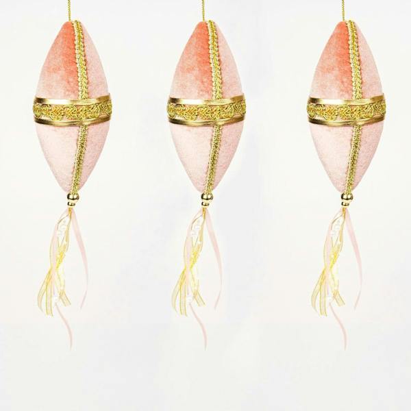 7 x 30 cm Pink Oval Drop Hanging Decoration for Christmas Trees, Wreaths and Garlands image 2