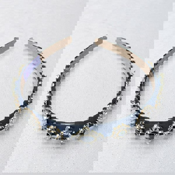 Black Headband Black Hair Band Thin Hair Band with Pearls and Jewels