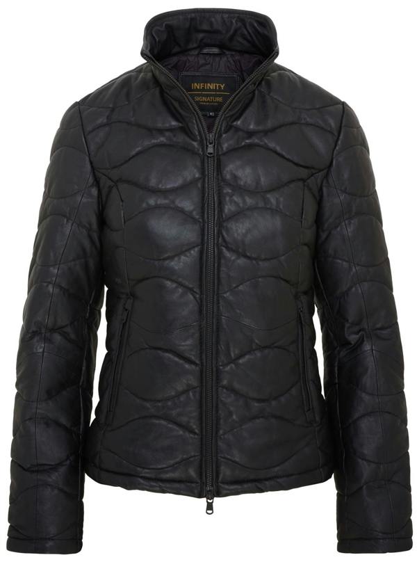 Infinity Leather Womens Puffer Quilted Bomber Leather Jacket - Hamar