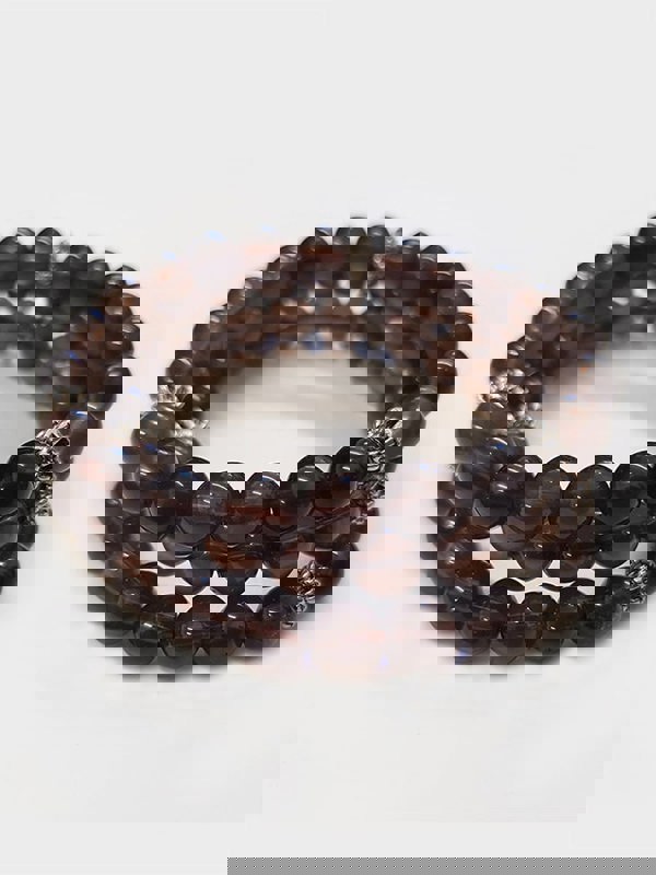 Yoga Studio Smoky Quartz Mala Bead Bracelet