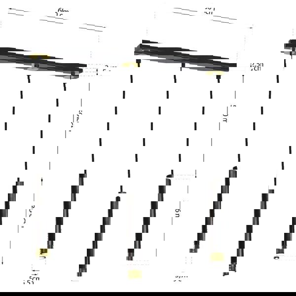 Milagro Dani Pendant Lamp Hand Made Black And Gold