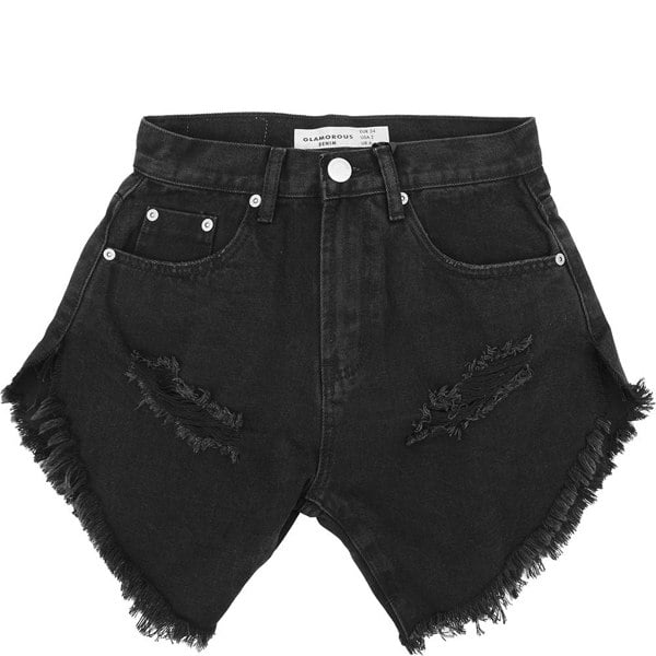 Glamorous Womens High Waisted Denim Shorts In Black
