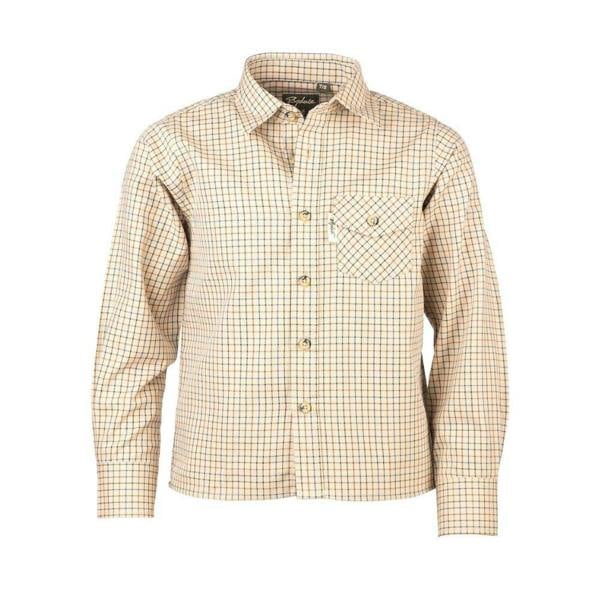 Rydale Boys Country Check Shirt in Poacher Beige, front view