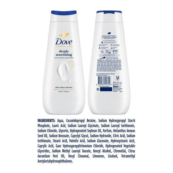 Dove Advanced Care Deeply Nourishing Body Wash 24H Renewing Micromoisture, 400ml