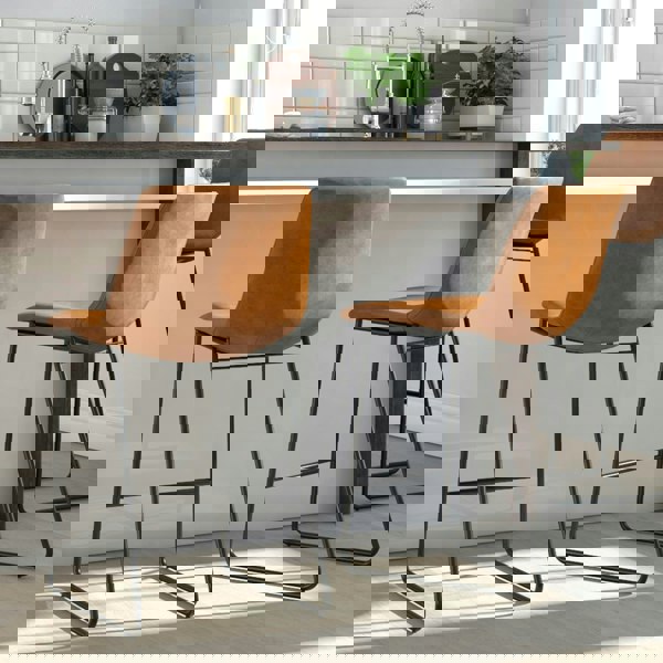 Dorel Home Bowden Barstool in PU Caramel Colour