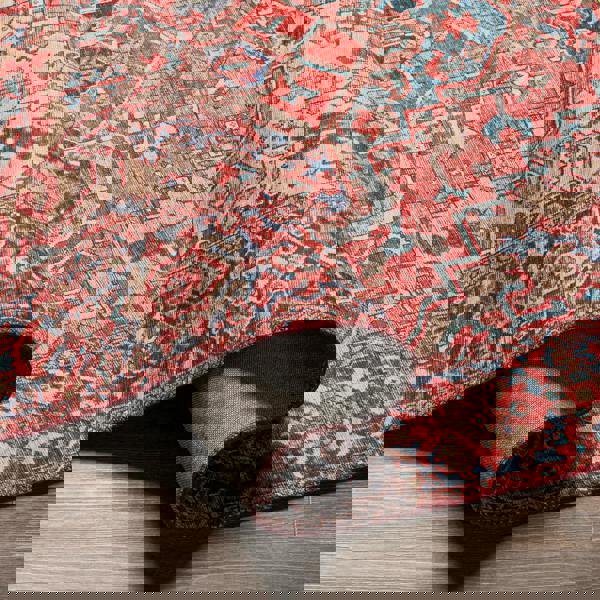 Livabliss Iris-Vintage Red Blue Beige Traditional Boho Rug