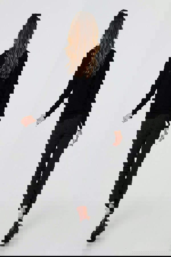 Black | Heart Embellished Long Sleeve Jumper
