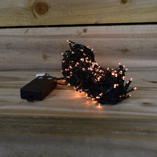 Samuel Alexander 200 LED 20m Premier Christmas Indoor Outdoor Multi Function Battery Operated String Lights with Timer in Vintage Gold