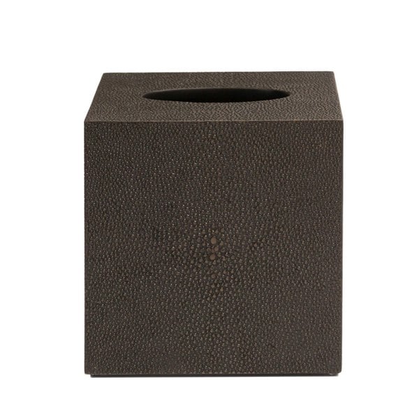 POSH TRADING COMPANY Chelsea Square Tissue Box - Shagreen Chocolate