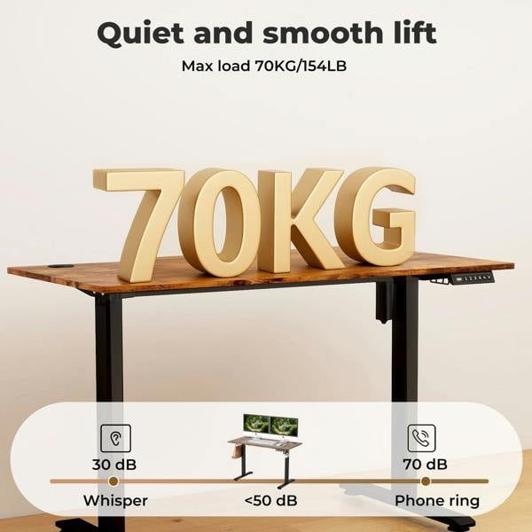 Levede Electric Standing Desk Height Adjustable with Memory Control Rustic Brown