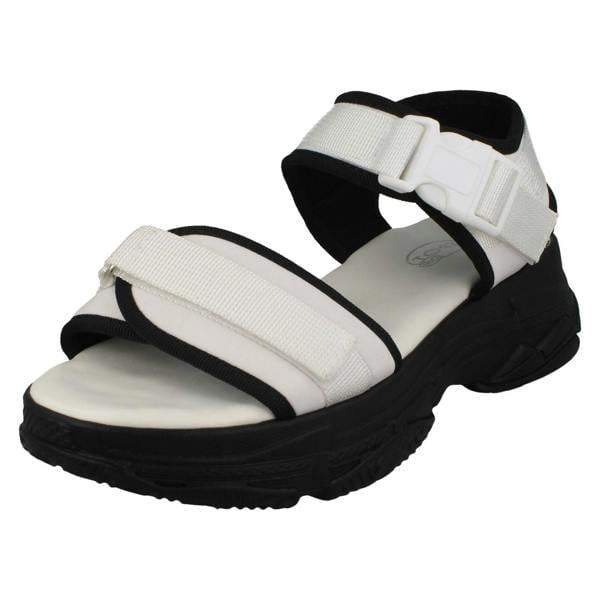 Spot On Ladies Spot On Mid Flatform Sandals F10900