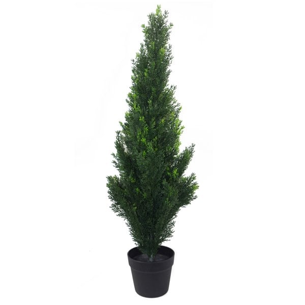 Leaf 90cm (3ft) Artificial Bushy Cedar Cone Cypress Conifer Topiary Tree