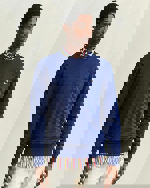 GANT Mens Regular Fit Shield Logo Crew Neck Sweatshirt - 432 Rich Navy