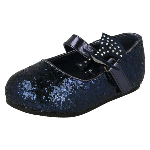 Spot On Girls Spot On Glitter Bow Detail Party Flats