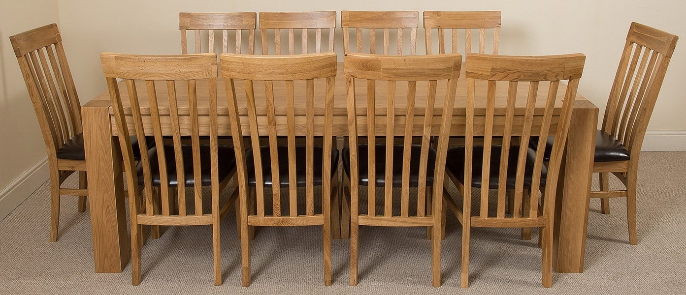 That's Furniture Kuba Extra Large Oak Dining Table with Harvard Oak Chairs