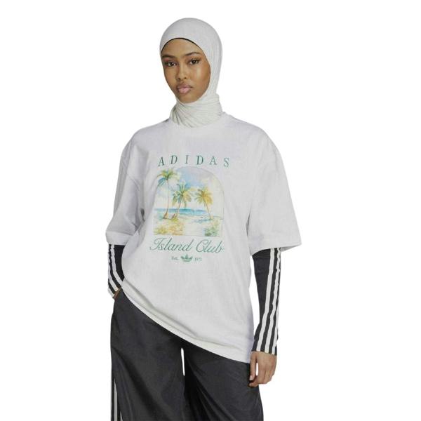 Adidas Womens/Ladies Island Club Oversized T-Shirt - White - 
