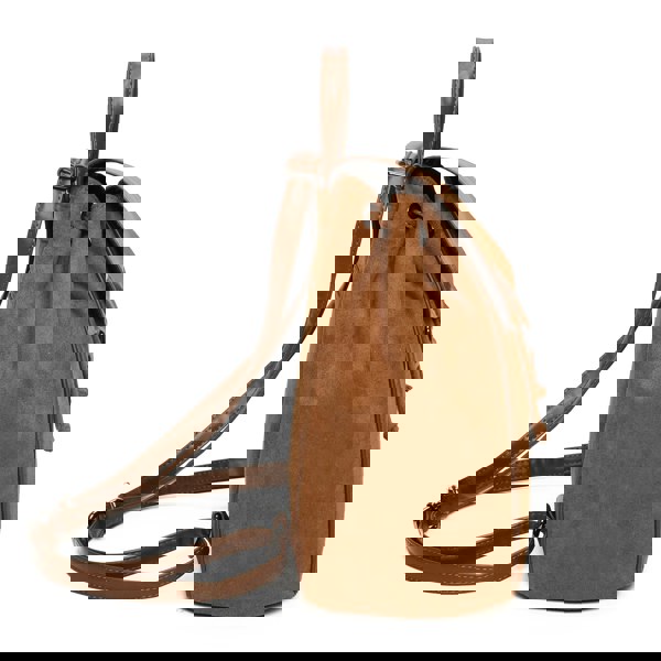 Kitise Trendy Faux Suede Drawsting Spacious Travel Backpack