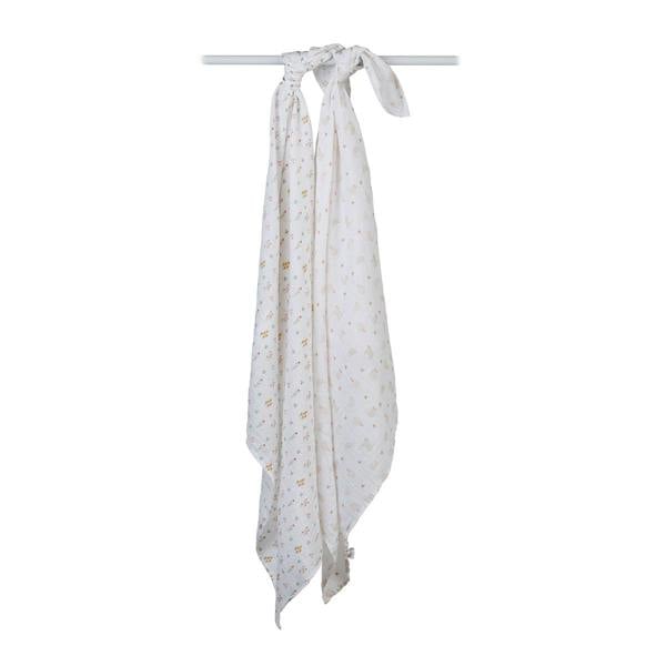 Lulujo - Cotton Swaddle - Kitty Cat & Flower Field 2 Pack