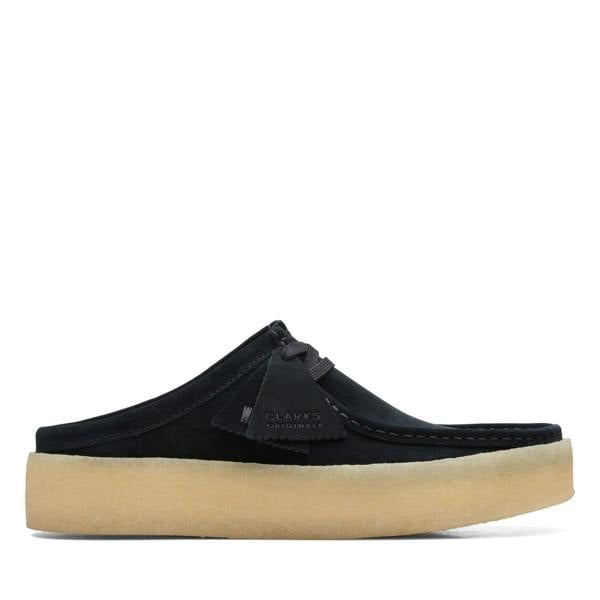 Clarks Mens Wallabee Suede Cupsole Boat Shoes - Black