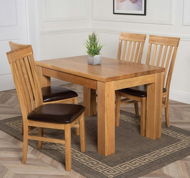 That's Furniture Dakota Small Oak Dining Table with Harvard Oak Chairs