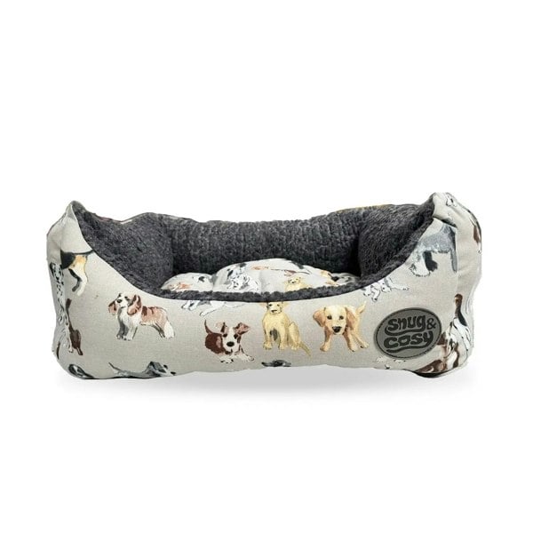 Snug and Cosy Pets Dog Print Bed