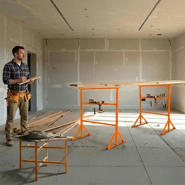 T-mech Trestle Stand x 2 & Mortar Board Stands 500mm H x 3