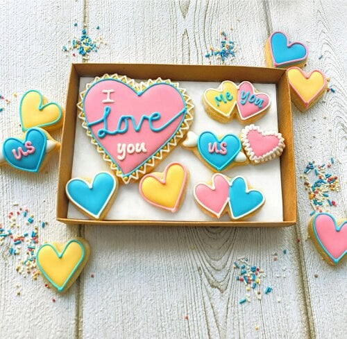 The Cookie Collaboration Hand-iced 'I Love you' Cookie LETTERBOX Gift