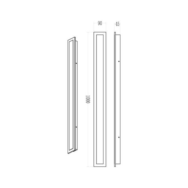 Milagro Wow wall lamp 25W 3CCT IP54 100cm
