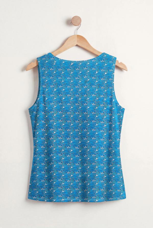ENORSIA Wave-Printed Basic Scope Neck Vest