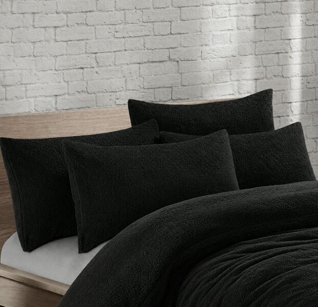 Night Zone Teddy Bear Fleece Pillowcases Pair – Soft Warm Plush Pillow Covers