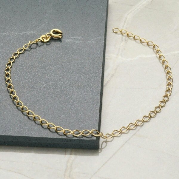 Christopher James of London 9ct Yellow Gold Plated Curb Link Anklet