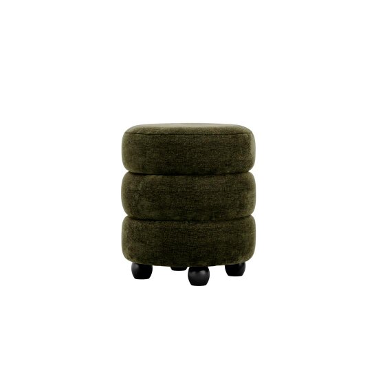 Wyld Haus Antipodes Olive Chenille Round 3 Tier Pouffe