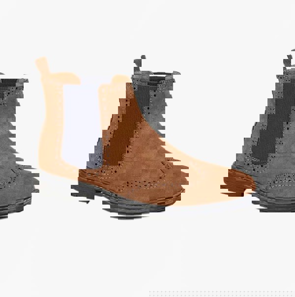 Goor M051BT Mens Suede Chelsea Boots Tan