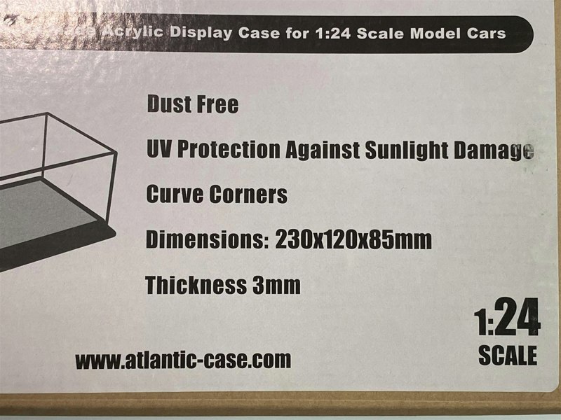 acrylic display case detroit black 1:24 scale atlantic cases 10004