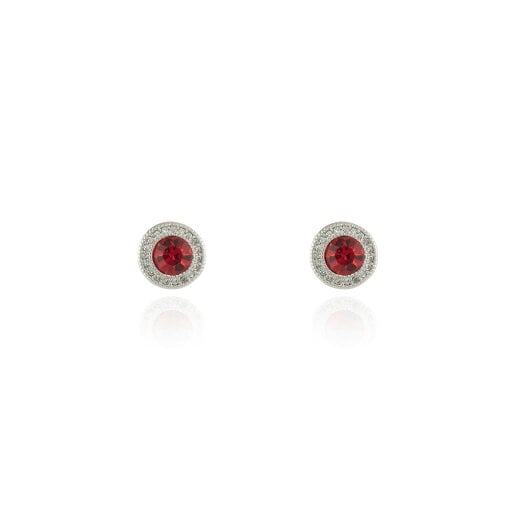 Cachet London Chikle Ruby Silver Earrings