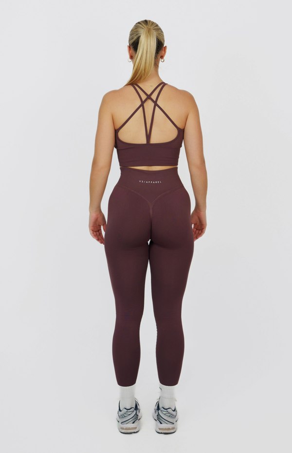 V3 Apparel Form Seamless Strappy Sports Bra - Plum Purple