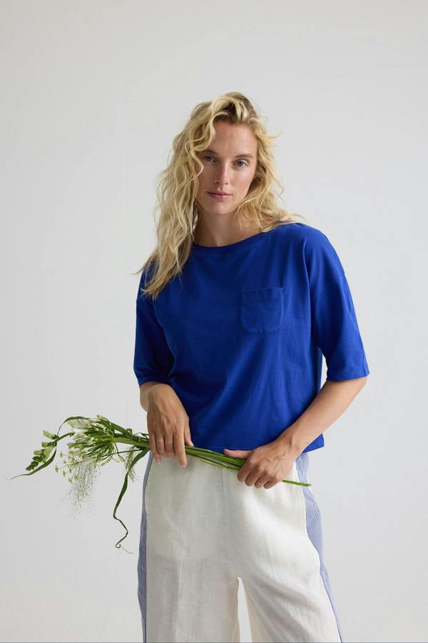 Pretty You London Relaxed Cotton T-Shirt In Bluing